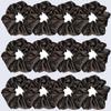 12 Pcs Satin Silk Scrunchies - Soft Hair Ties, Fashion Bands, Bows, Ropes, Elastic Bracelets, Ponytail Holders Hair Accessories for Women and Girls (4.5 Inch, Black) view 4