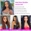 12A Brazilian Deep Wave Human Hair Bundles (30 28 26 24) 100% Unprocessed Virgin Remy Hair Deep Curly Human Hair Weave 4 Bundles Extensions for Black Women Natural Color view 2