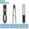 JAZZZNAP Nail Clippers Set, Ultra Wide Jaw Opening Fingernail and Toenail Clippers with Nail File for Thick and Ingrown Nails, Black view 4