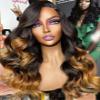 Ombre Chocolate Brown 100% Human Hair Wig Transparent HD Lace Front Wig for Black Women Clear Lace Pre Pluceked Clean Hairline Slight Bleacheed Knots High Density by YOKADA HAIR (28inch, 13x4 Lace Front ,Free Part) view 1