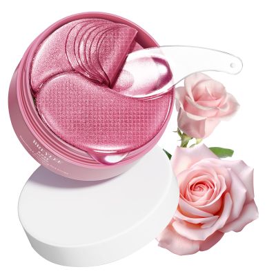 BREYLEE Pink Rose Eye Mask 60 Pcs - Puffy Eyes and Dark Circles Treatments Look Younger and Reduce Wrinkles and Fine Lines Undereye, Improve and Firm eye Skin - Pure Natural Material Extraction