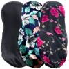 3 Pcs Satin Bonnet Sleep Cap, Extra Long for Braids, Comfortable for Sleeping, Silk Bonnet for Women Dreadlocks, Long Hair, Soft Elastic Band (Black, Green Leaves, Black Flowers) view 1