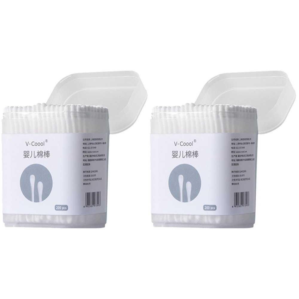 Toddmomy Baby Cotton Swabs, 400Pcs Soft Double Head Ear Wax Removal Ear Cleaner Tool Nose Clean Cotton for Baby Kids