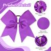 CN 30PCS 8" Large Cheer Bows, Cheerleading Bows Ponytail Holder for Girls, Grosgrain Ribbon Purple Cheer Hair Bows with Elastic Hair Tie for Cheerleader College Sports Softball Competition view 4