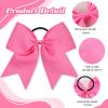 CN 30PCS 8" Large Cheer Bows, Cheerleading Bows Ponytail Holder for Girls, Grosgrain Ribbon Pink Cheer Hair Bows with Elastic Hair Tie for Cheerleader College Sports Softball Competition view 4