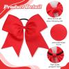 CN 30PCS 8" Large Cheer Bows, Cheerleading Bows Ponytail Holder for Girls, Grosgrain Ribbon Red Cheer Hair Bows with Elastic Hair Tie for Cheerleader College Sports Softball Competition view 4