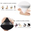 24 Pieces Powder Puff, Triangle Makeup Puff Cotton Powder Face Washable Body Powder Puff for Loose Powder Body Cosmetic Foundation Sponge Makeup Tool (8B8W8N) view 3