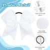 CN 30PCS 8" Large Cheer Bows, Cheerleading Bows Ponytail Holder for Girls, Grosgrain Ribbon White Cheer Hair Bows with Elastic Hair Tie for Cheerleader College Sports Softball Competition (white) view 4