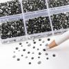 Beadsland 7200pcs Flatback Rhinestones,Gray Rhinestone Nail Gems Round Crystal Rhinestones for Crafts,Mixed 6 Sizes with Wax Pencil Kit, SS3-SS10,Black Diamond view 3