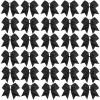 CN 30PCS 8" Large Cheer Bows, Cheerleading Bows Ponytail Holder for Girls, Grosgrain Ribbon Black Cheer Hair Bows with Elastic Hair Tie for Cheerleader College Sports Softball Competition view 1