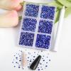 Beadsland 7200pcs Flatback Rhinestones,Royal Blue Rhinestone Nail Gems Round Crystal Rhinestones for Crafts,Mixed 6 Sizes with Wax Pencil Kit, SS3-SS10,Sapphire view 2