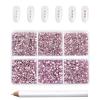 Beadsland 7200pcs Flatback Rhinestones,Pink Rhinestone Nail Gems Round Crystal for Crafts,Mixed 6 Sizes with Wax Pencil Kit, SS3-SS10,Light Rose/Light Pink view 1