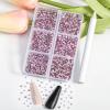 Beadsland 7200pcs Flatback Rhinestones,Pink Rhinestone Nail Gems Round Crystal for Crafts,Mixed 6 Sizes with Wax Pencil Kit, SS3-SS10,Light Rose/Light Pink view 2