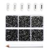 Beadsland 7200pcs Flatback Rhinestones,Black Rhinestone Nail Gems Round Crystal Rhinestones for Crafts,Mixed 6 Sizes with Wax Pencil Kit, SS3-SS10,Jet Black view 1
