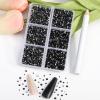 Beadsland 7200pcs Flatback Rhinestones,Black Rhinestone Nail Gems Round Crystal Rhinestones for Crafts,Mixed 6 Sizes with Wax Pencil Kit, SS3-SS10,Jet Black view 2