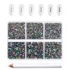 Beadsland 7200pcs Flatback Rhinestones,Green Rhinestone Nail Gems Round Crystal Rhinestones for Crafts,Mixed 6 Sizes with Wax Pencil Kit, SS3-SS10,Green Volcano view 1