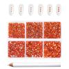 Beadsland 7200pcs Flatback Rhinestones,Orange Rhinestone Nail Gems Round Crystal Rhinestones for Crafts,Mixed 6 Sizes with Wax Pencil Kit, SS3-SS10,Hyacinth/Orange view 1