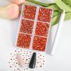 Beadsland 7200pcs Flatback Rhinestones,Orange Rhinestone Nail Gems Round Crystal Rhinestones for Crafts,Mixed 6 Sizes with Wax Pencil Kit, SS3-SS10,Hyacinth/Orange view 2