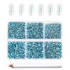 Beadsland 7200pcs Flatback Rhinestones,Blue Rhinestone Nail Gems Round Crystal Rhinestones for Crafts,Mixed 6 Sizes with Wax Pencil Kit, SS3-SS10,Aquamarine view 1