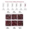 Beadsland 7200pcs Flatback Rhinestones,Dark Red Rhinestone Nail Gems Round Crystal Rhinestones for Crafts,Mixed 6 Sizes with Wax Pencil Kit, SS3-SS10,Dark Siam view 4