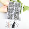 Beadsland 7200pcs Flatback Rhinestones,Silver Rhinestone Nail Gems Round Crystal Rhinestones for Crafts,Mixed 6 Sizes with Wax Pencil Kit, SS3-SS10,Silver Hematite view 2