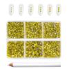 Beadsland 7200pcs Flatback Rhinestones,Yellow Rhinestone Nail Gems Round Crystal Rhinestones for Crafts,Mixed 6 Sizes with Wax Pencil Kit, SS3-SS10,Citrine/Lemon Yellow view 1
