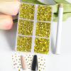 Beadsland 7200pcs Flatback Rhinestones,Yellow Rhinestone Nail Gems Round Crystal Rhinestones for Crafts,Mixed 6 Sizes with Wax Pencil Kit, SS3-SS10,Citrine/Lemon Yellow view 2