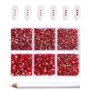 Beadsland 7200pcs Flatback Rhinestones, Red AB Rhinestone Nail Gems Round Crystal Rhinestones for Crafts,Mixed 6 Sizes with Wax Pencil Kit, SS3-SS10, Light Siam view 1