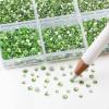 Beadsland 7200pcs Flatback Rhinestones,Light Green Rhinestone Nail Gems Round Crystal Rhinestones for Crafts,Mixed 6 Sizes with Wax Pencil Kit, SS3-SS10,Peridot/Light Green view 3