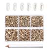 Beadsland 7200pcs Flatback Rhinestones,Gold Rhinestone Nail Gems Round Crystal Rhinestones for Crafts,Mixed 6 Sizes with Wax Pencil Kit, SS3-SS10,Golden Shadow view 1