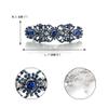 EVER FAITH Wedding Austrian Crystal CZ Art Deco Flower Tear Drop Hair Barrette Clip for Woman Sapphire Blue Silver-Tone view 4