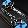 3 PCS Professional Hair Scissors Set, 6.0 Inch Barber Shears Haircut Scissors Salon Trimming Scissors, Bright Big Curved Handle Hair Shears Blending Scissor Kit, for Barber, Salon, Home view 2