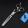 3 PCS Professional Hair Scissors Set, 6.0 Inch Barber Shears Haircut Scissors Salon Trimming Scissors, Bright Big Curved Handle Hair Shears Blending Scissor Kit, for Barber, Salon, Home view 3