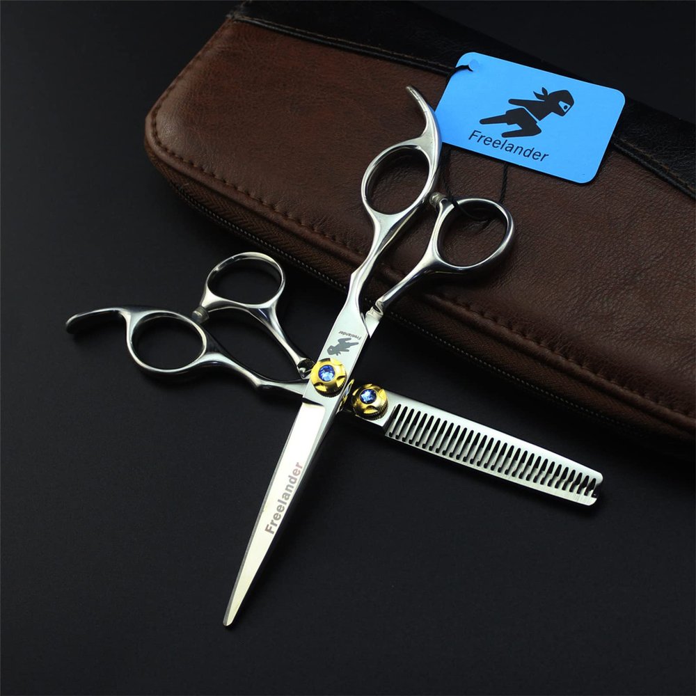 6.0 Inch Hair Scissors Set, Handle Barber Shears Haircut Scissors Salon Trimming Scissors, Hair Shears Blending Scissor Kit, for Men Women Home Use