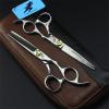 6.0 Inch Hair Scissors Set, Handle Barber Shears Haircut Scissors Salon Trimming Scissors, Hair Shears Blending Scissor Kit, for Men Women Home Use view 2