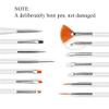 21 Pcs Nail Art Brushes Set Gel Nail Art Design Tools with Palette Nail Stuff Nail Tech Supplies 2-way Dotting Pens Acrylic Silicone Manicure Kit DIY Makeup Display Board, Green view 3