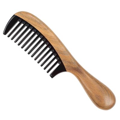 Luxshiny 1a Sandalwood and Horn Round Handle Comb for Hairdressing -static Detangling Massage Tool for Home and Barber Use Non-scratch Scalp Care