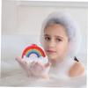 minkissy 3pcs Rainbow Bath Sponge Rainbow Loofah Body Scrubber Kids Shower Shower Balls Body Scrubber Exfoliator for Toddler Baby Kids Body Shower view 2