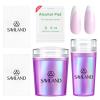 Saviland French Tip Nail Stamp: 5PCS Purple Radium Jelly Stamper Nail Art Stamper Kit, Long & Short Clear Silicone Nail Stamping with Scrapers Nail Stamp for French Manicure view 1