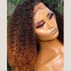 Short Bob Wig Curly 13x6 HD Lace Front Human Hair Wig Ombre Blonde #1B/4 Baby Hair 150% Density Natural Hairline Glueless Water Wave Pre-Plucked Brazilian Virgin Hair for Black Women 12 Inch view 2