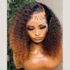 Short Bob Wig Curly 13x6 HD Lace Front Human Hair Wig Ombre Blonde #1B/4 Baby Hair 150% Density Natural Hairline Glueless Water Wave Pre-Plucked Brazilian Virgin Hair for Black Women 12 Inch view 3