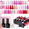 beetles Pink Gel Polish Set 20 Colors Hot Pink Alluring Sweetie Collection Nude Purple Glitter Red Uv Gel Manicure Kit with Base Glossy and Glitter Top Coat Gifts for Women view 1