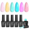 Beetles Pastel Gel Polish Set - 6 Colors Pink Yellow Blue Gel Polish Pastel Soak Off Uv Nail Lamp Gifts for Women Manicure Kit view 1