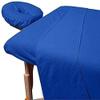 Crown Bedding 3 Piece Massage Table Spa Sheet Set 600 Thread Count Ultra Soft Egyptian Cotton - 1 Fitted Sheet 1 Flat Sheet 1 Face Rest Cover - Chocolate view 1