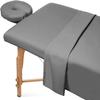 Crown Bedding 3 Piece Massage Table Spa Sheet Set 600 Thread Count Ultra Soft Egyptian Cotton - 1 Fitted Sheet 1 Flat Sheet 1 Face Rest Cover - Sky Blue view 1