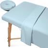 Crown Bedding 3 Piece Massage Table Spa Sheet Set 600 Thread Count Ultra Soft Egyptian Cotton - 1 Fitted Sheet 1 Flat Sheet 1 Face Rest Cover - Royal Blue view 1
