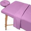 Crown Bedding 3 Piece Massage Table Spa Sheet Set 600 Thread Count Ultra Soft Egyptian Cotton - 1 Fitted Sheet 1 Flat Sheet 1 Face Rest Cover - Gold view 1