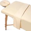 Crown Bedding 3 Piece Massage Table Spa Sheet Set 600 Thread Count Ultra Soft Egyptian Cotton - 1 Fitted Sheet 1 Flat Sheet 1 Face Rest Cover - Burgundy view 1