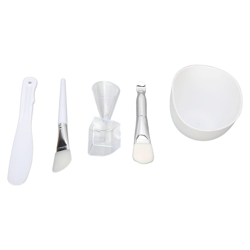 Face Mask Mixing Bowl Set, 5 in 1 DIY Facemask Mixing Tool Kit with ilicone Brush Soft Brush Mixing Bowl Spatula Measuring Cup Spoon Skin Mask Applicator Skin Care Kits