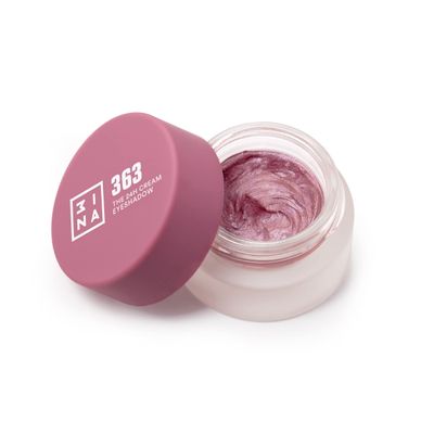 3INA MAKEUP - The 24H Cream Eyeshadow 363 - Pink with Creamy Texture - Matte Shimmer and Glitter Finish - Waterproof Cream Eyeshadow - Vegan - Cruelty Free